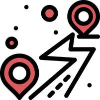 A map with a pin pointing to a location vector