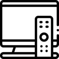 A black and white image of a television and remote control vector