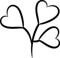 Heart shaped leaves coloring pages vector