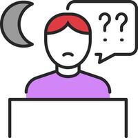 A man with a question mark on his head vector