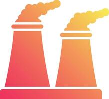 Two smoke stacks with a yellow and orange background vector