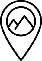 A map marker with a mountain in the background vector