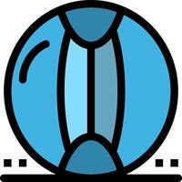 A blue ball with a black outline vector
