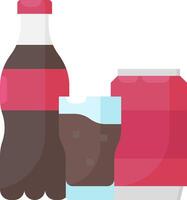 Coca cola can and glass vector