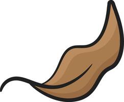 A cartoon brown leaf on a white background vector