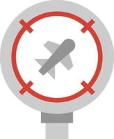 A red and white sign with a plane in the middle vector