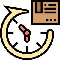 A clock with a paper clip and a paper clip vector