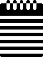 A black and white note pad icon vector