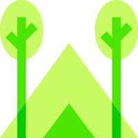 A green triangle with two trees in it vector