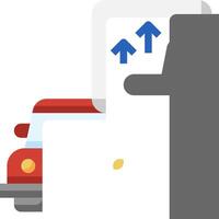 A car is driving into a building with a sign that says pay by phone vector