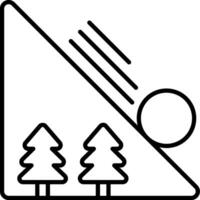 A mountain with trees and a sun in the background vector