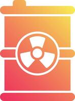 A battery icon with a radiation symbol vector