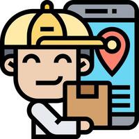 Delivery man icon vector