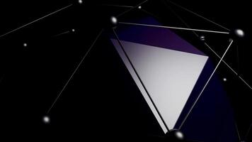 Abstract convex dark purple plexus grid around pulsating 3d polygonal sphere, seamless loop. Design. Connected lines and dots around a convex figure. video