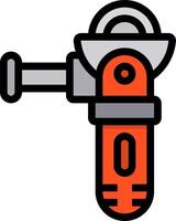 A tool with a handle and a red and orange handle vector