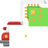 A car with a chip on top of it vector