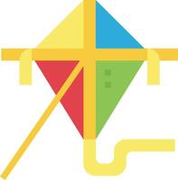 A colorful kite with a long string attached to it vector