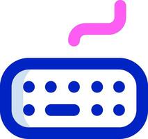 A blue and pink computer keyboard icon vector