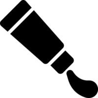 A black and white icon of a paintbrush vector