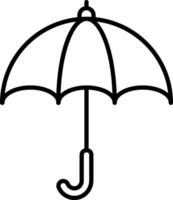 An umbrella is shown in a line drawing vector