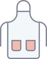 A white apron with two pockets on the front vector