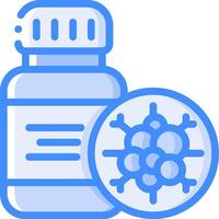 A bottle of medicine and a virus icon vector