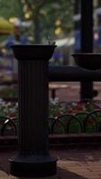 quiet city park with trees and benches video