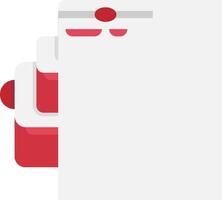 A red and white folder with a red dot on it vector