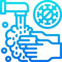 Hand washing icon with a hand washing under a faucet vector