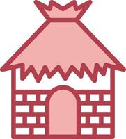 A house with a roof and a crown on it vector