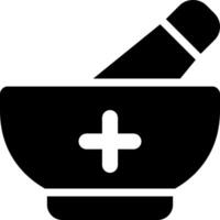A black and white image of a mortar and pestle vector