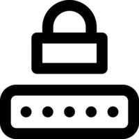 A black and white image of a padlock vector