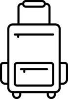A black and white outline of a suitcase vector