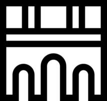 A black and white icon of a building vector