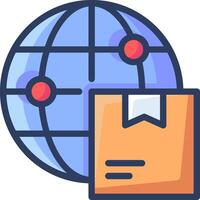 Global shipping icon vector
