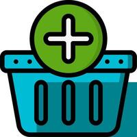 A basket with a plus sign in it vector