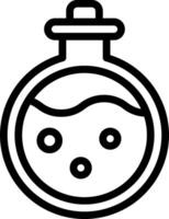 A black and white outline of a bottle with a liquid inside vector