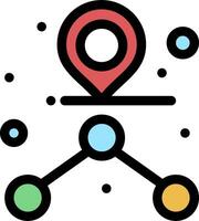 A map pin with dots and circles around it vector
