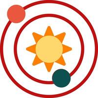 The sun and planets in a circle vector