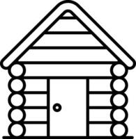 Log cabin outline vector