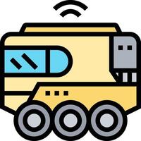 A yellow and black robot with a wifi symbol vector