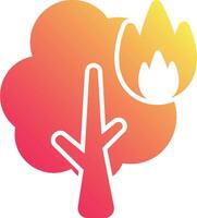 A tree with a fire in the background vector