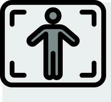 A person is standing in a square frame vector