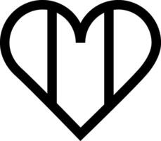 A black and white heart with the letter m in it vector