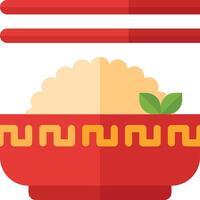 An icon of a bowl with rice and chopsticks vector