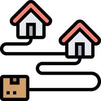 A house with a cable connected to it and a box vector