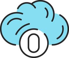 Cloud icon with the number zero vector