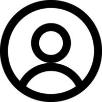 A black and white icon of a person in a circle vector