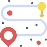 A map with dots and a pin pointing to a location vector