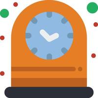 A clock with a red and green face on top of a white background vector